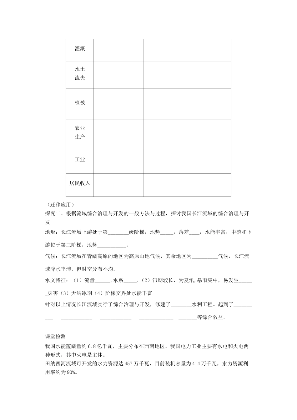 高中地理 2.3 第二课时 今天的田纳西河流域及治理与开发的经验学案 湘教版必修3_第2页