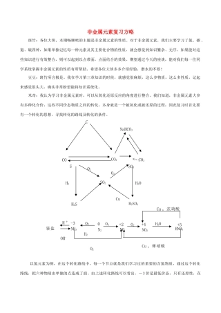 高中化学趣味性备考 畅聊吧十五 非金属元素复习方略素材-人教版高中全册化学素材
