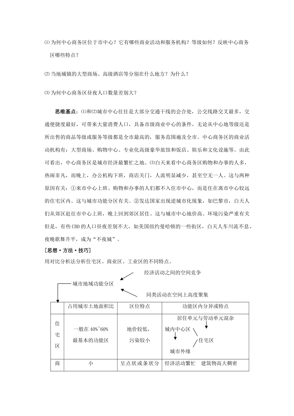 高中地理 2.3《城市空间结构》学案9 鲁教版必修2_第3页