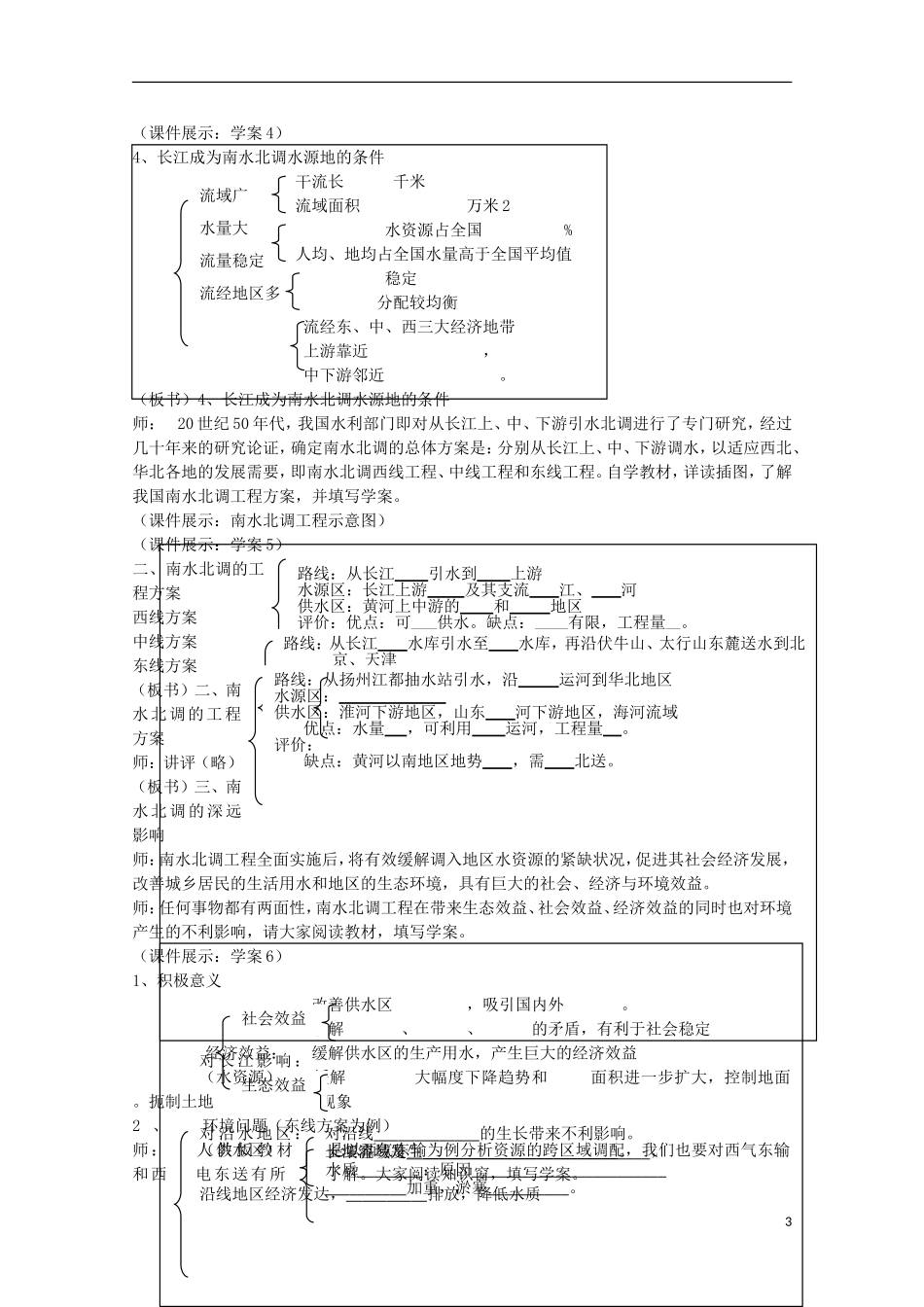 高中地理 3.3《资源的跨区域调配—以南水北调为例》教案 鲁教版必修3_第3页