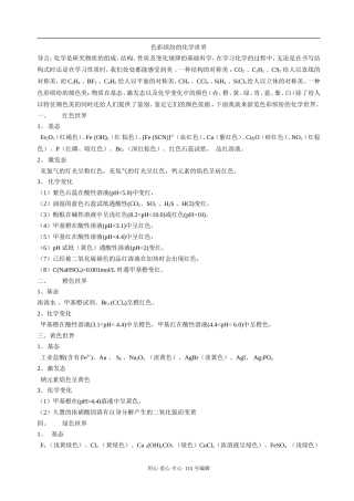 高中化学色彩缤纷的世界（红、橙、黄、绿、青、蓝、紫、白）