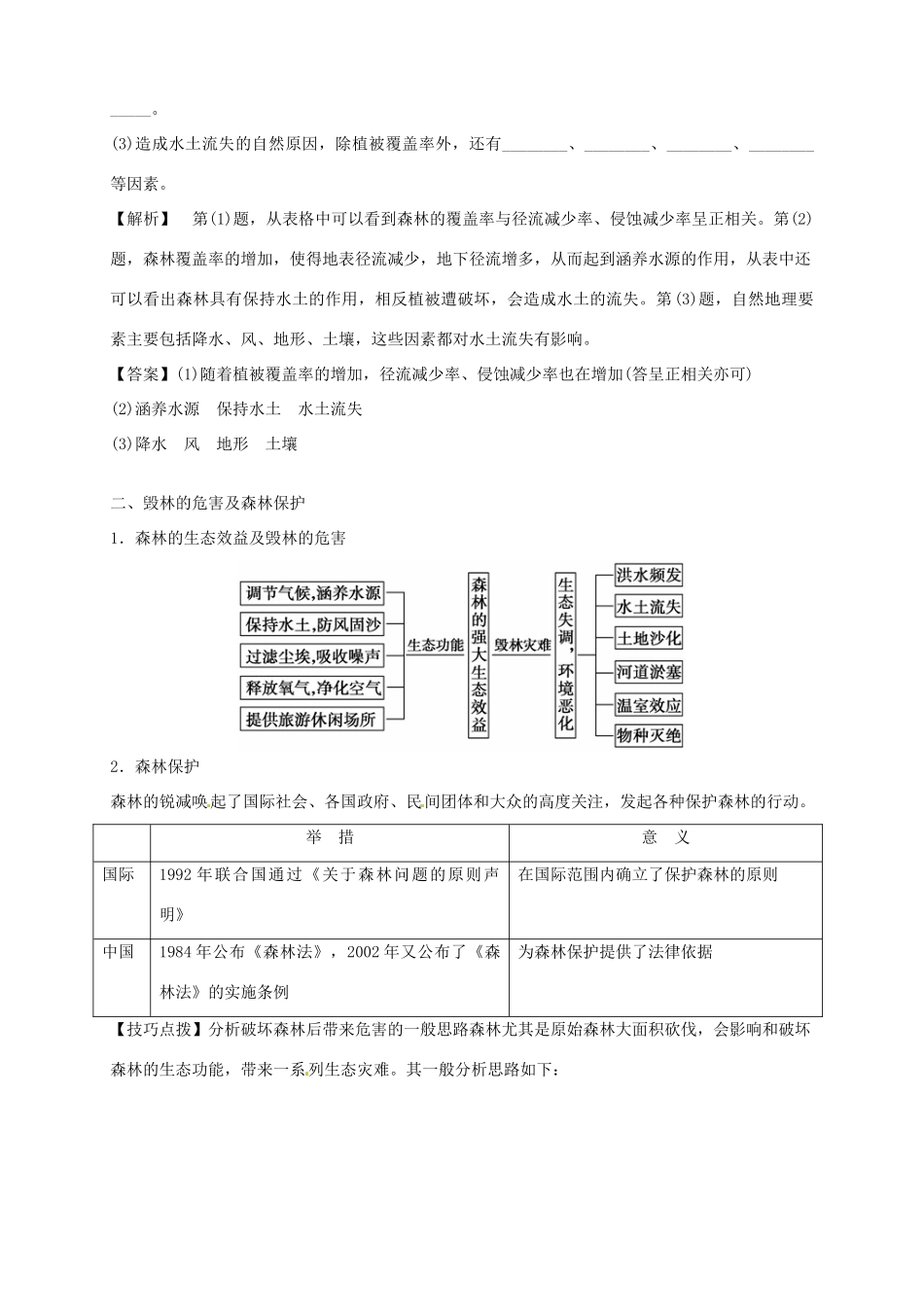 高中地理 4.1 森林及其保护导学案 新人教版选修6_第3页