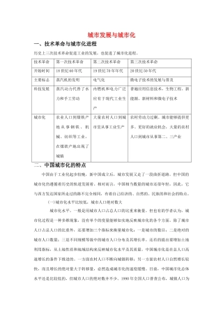 高中地理 城市发展与城市化其他素材 鲁教版必修2