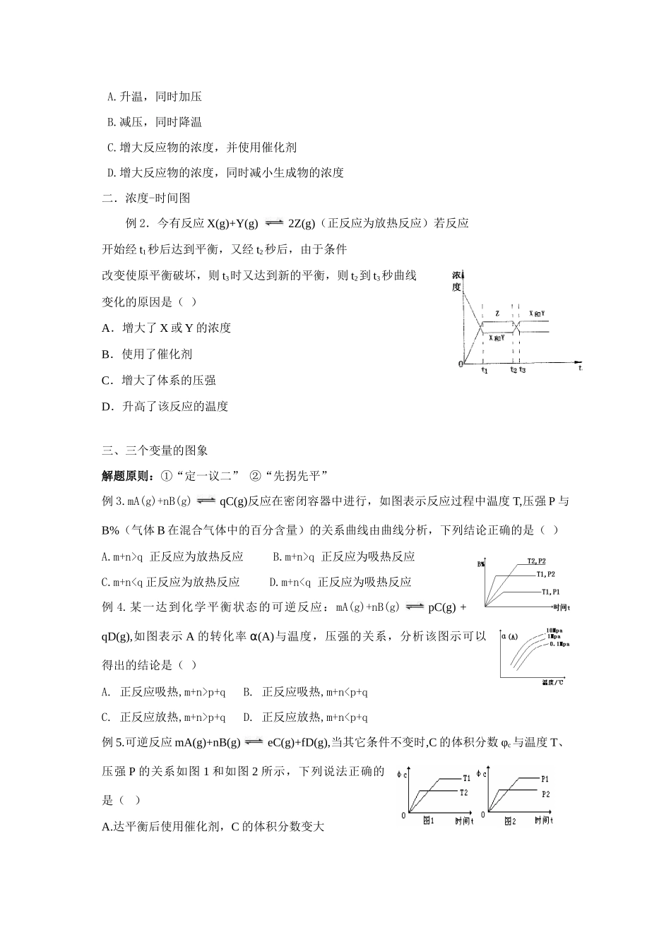 高中化学平衡图象题的解法 人教版_第2页