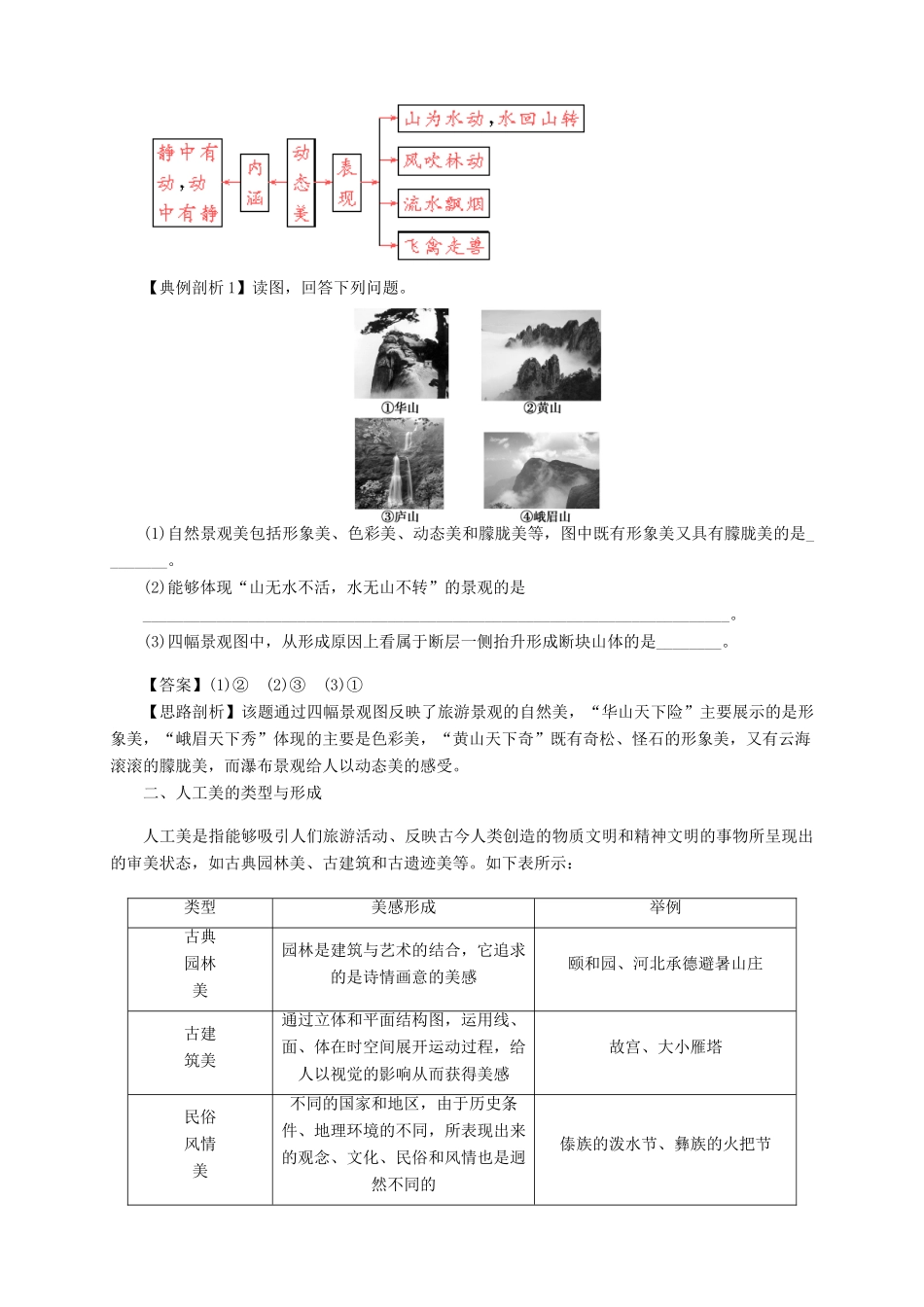 高中地理 3.1 旅游景观的审美特征导学案 新人教版选修3_第3页