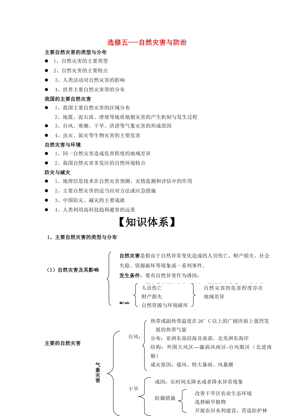 高中地理 《自然灾害与防治-选考内容分析与复习策略》文字素材 中图版选修5_第1页