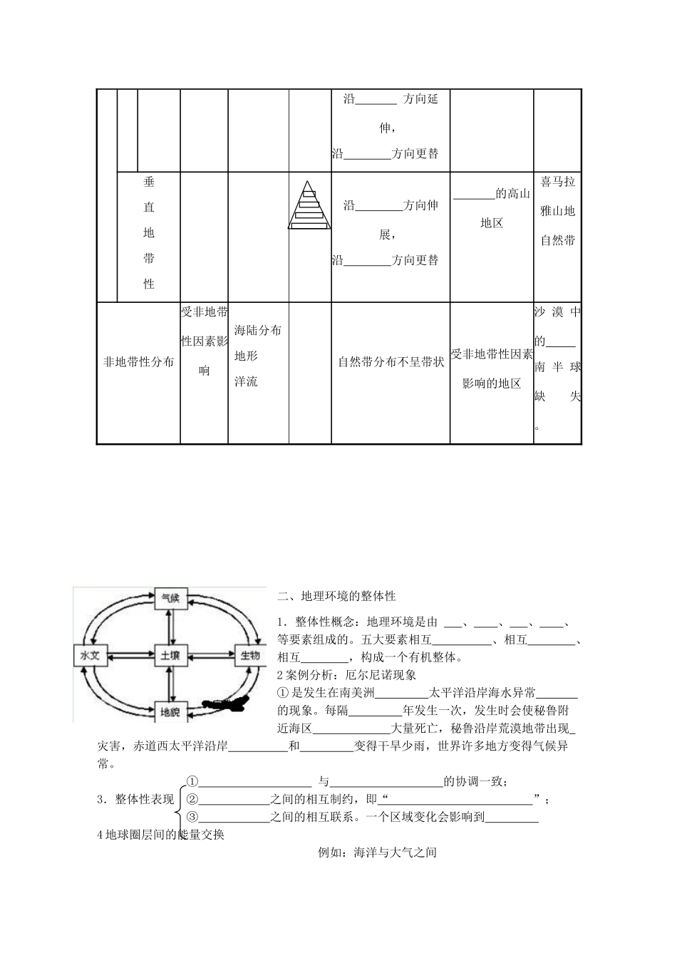高中地理 3.1-3.2 地理环境的差异性和整体性教学案一体化 鲁教版必修1_第2页