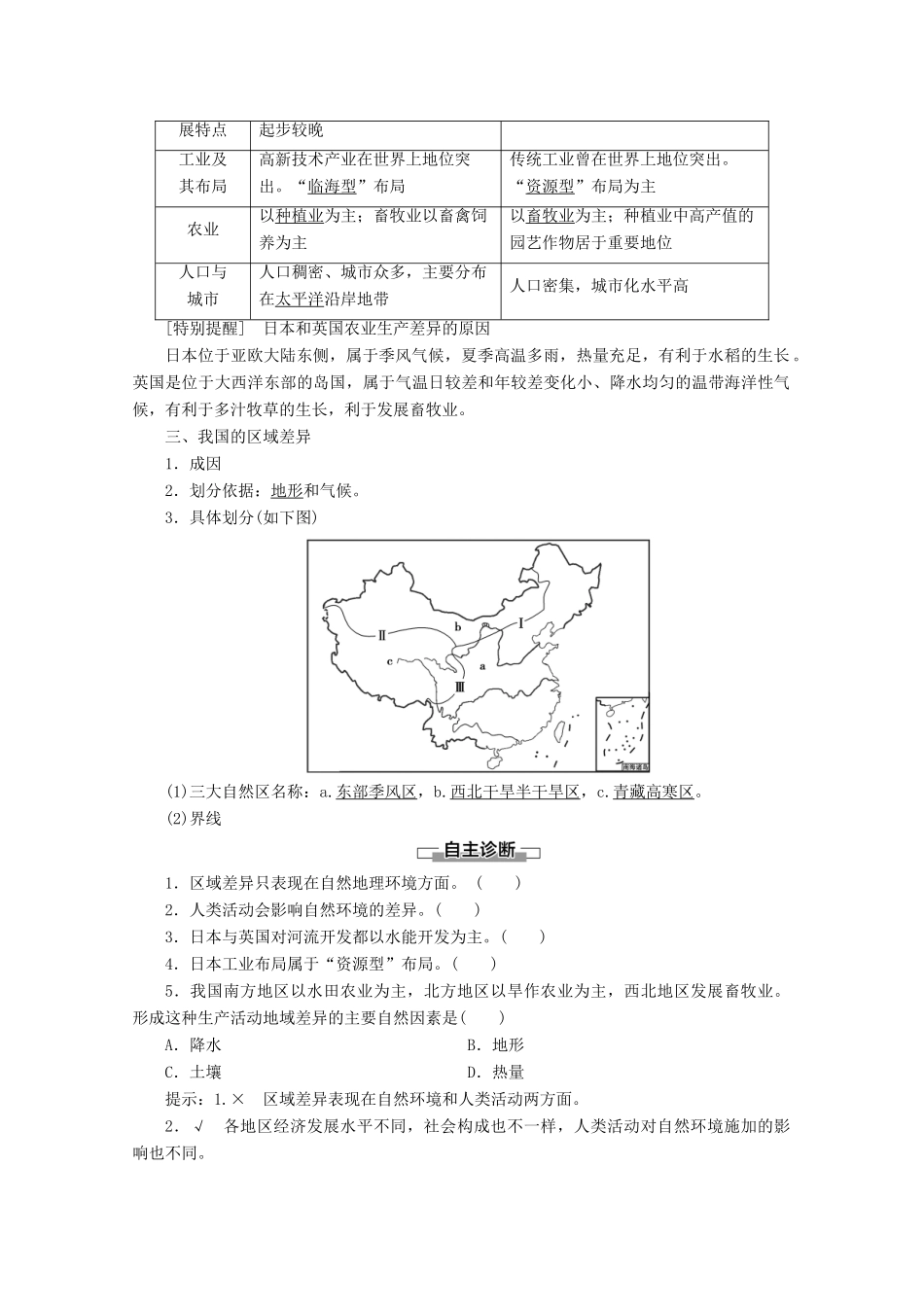 高中地理 第1单元 区域地理环境与人类活动 第2节 自然环境和人类活动的区域差异学案 鲁教版必修3-鲁教版高二必修3地理学案_第2页