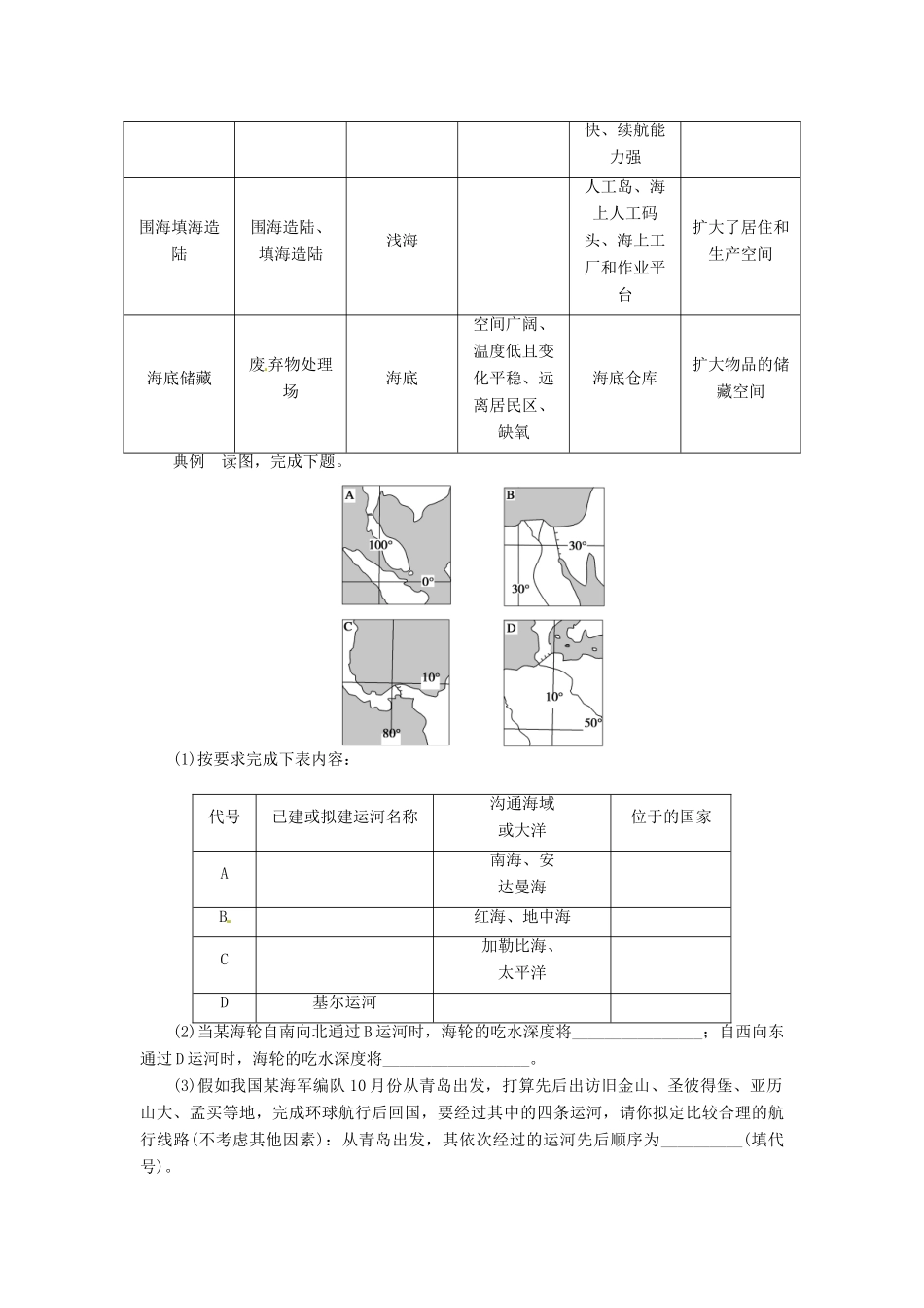 高中地理 5.4海洋空间的开发利用学案 新人教版选修2-新人教版高二选修2地理学案_第2页