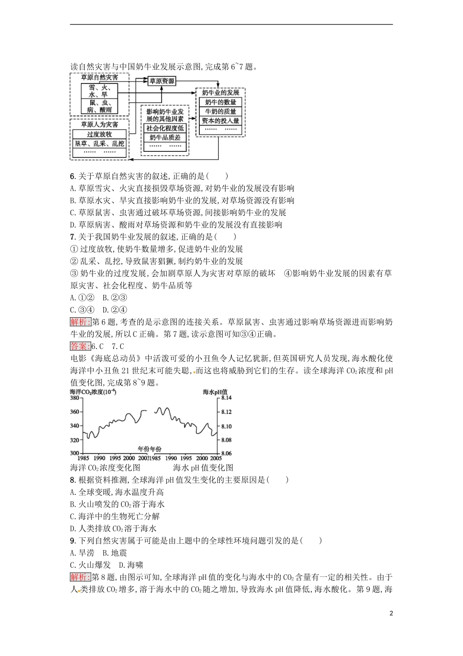 高中地理 1.3 人类活动与 自然灾害练习 湘教版选修5-湘教版高二选修5地理课件_第2页