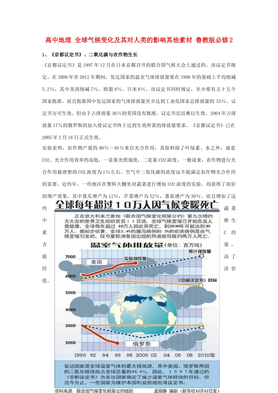 高中地理 全球气候变化及其对人类的影响其他素材 鲁教版必修1_第1页