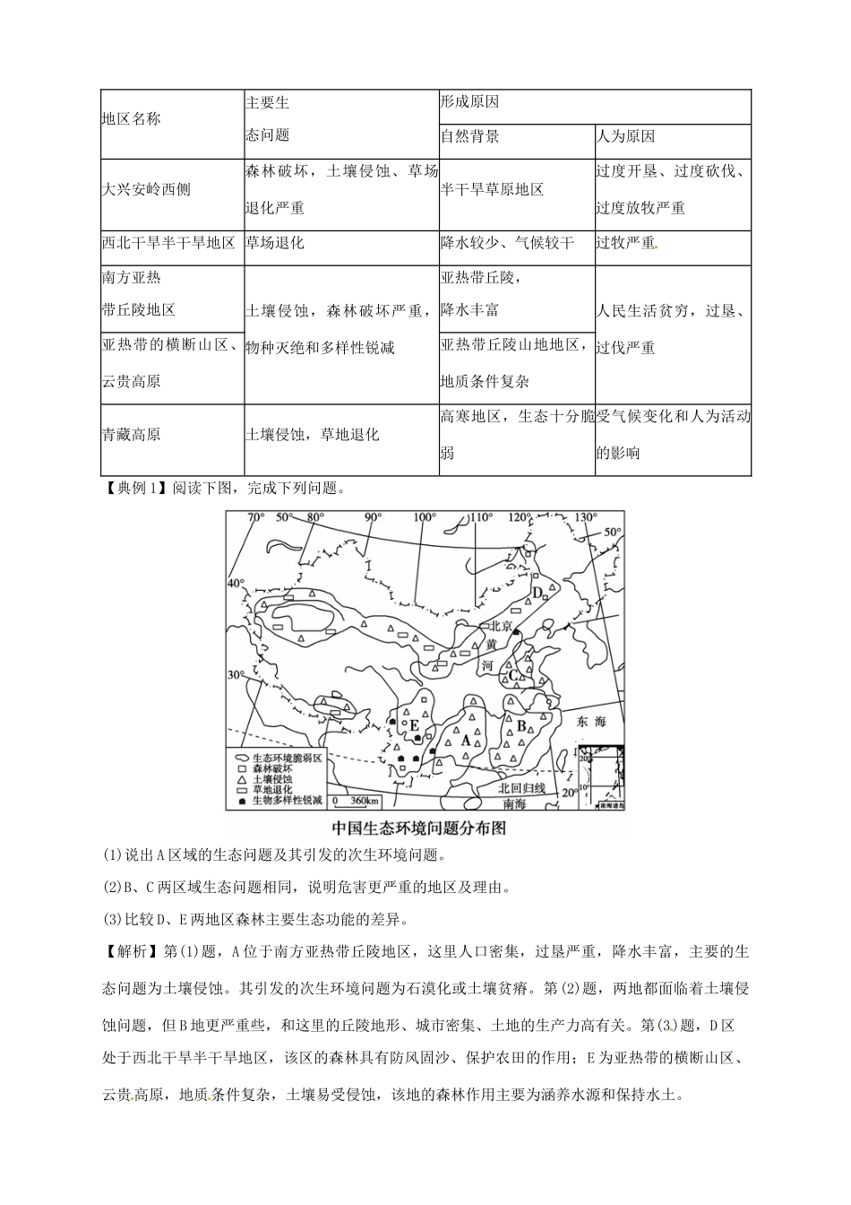 高中地理 4.5中国区域生态环境问题及其防治途径导学案 新人教版选修6-新人教版高二选修6地理学案_第2页