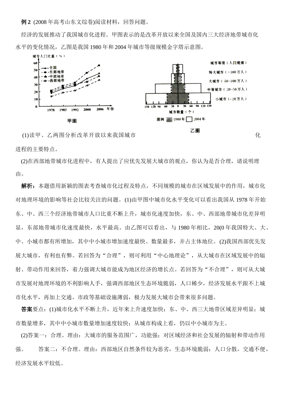 高中地理 人文地理典型试题分析_第2页