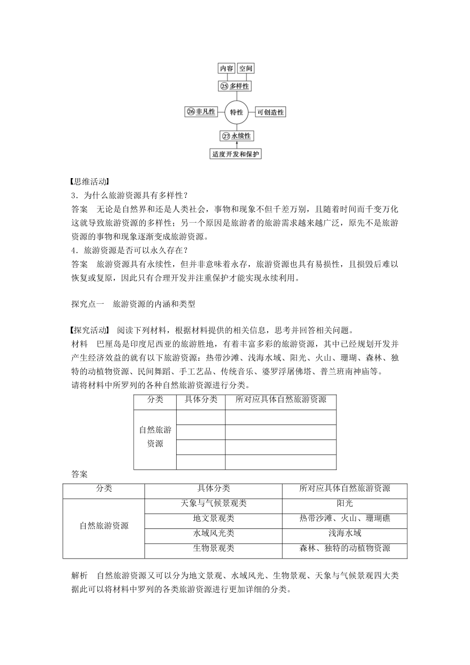 高中地理 2.1 旅游资源的分类与特性学案 新人教版选修3-新人教版高中选修3地理学案_第2页