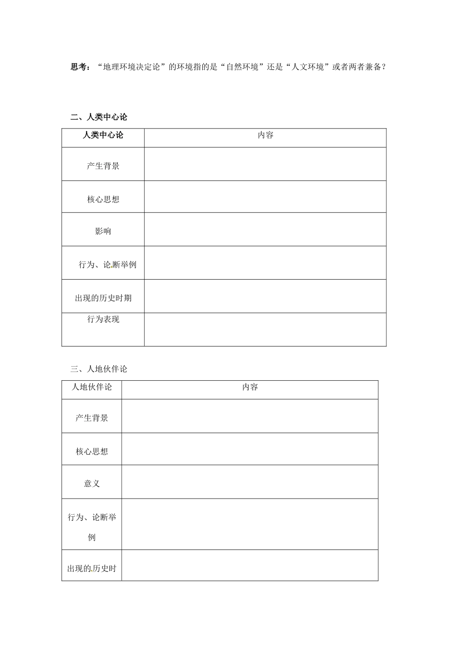 高中地理 2.1人地关系思想的演变学案 鲁教版必修3-鲁教版高二必修3地理学案_第2页