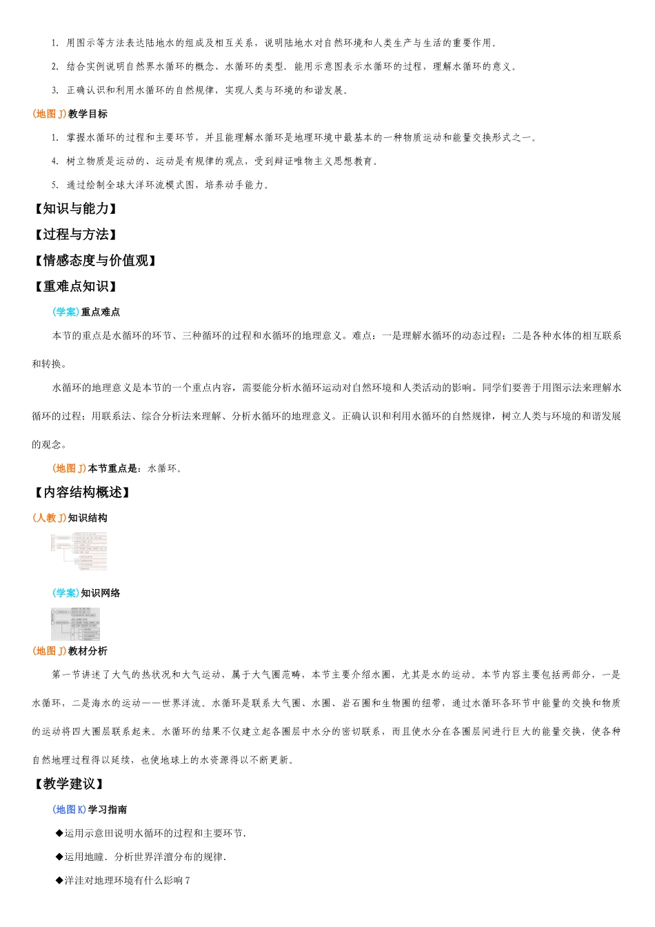 高中地理 水圈和水循环学案 新人教版必修1_第2页