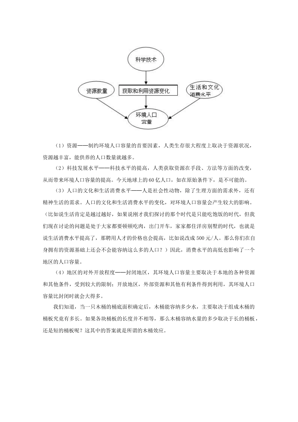 高中地理 第1章第3节《人口的合理容量》学案 新人教版必修2_第2页