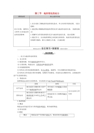 高中地理 第2单元 地形变化的原因 第2节 地形变化的动力学案 鲁教版选择性必修1-鲁教版高中选择性必修1地理学案