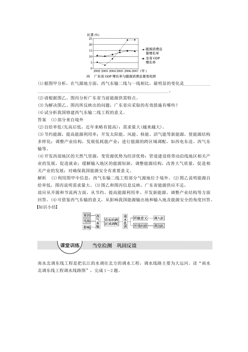 高中地理 第三单元 区域资源、环境与可持续发展 第三节 资源的跨区域调配——以南水北调为例（2）同步备课教学案 鲁教版必修3-鲁教版高一必修3地理教学案_第3页