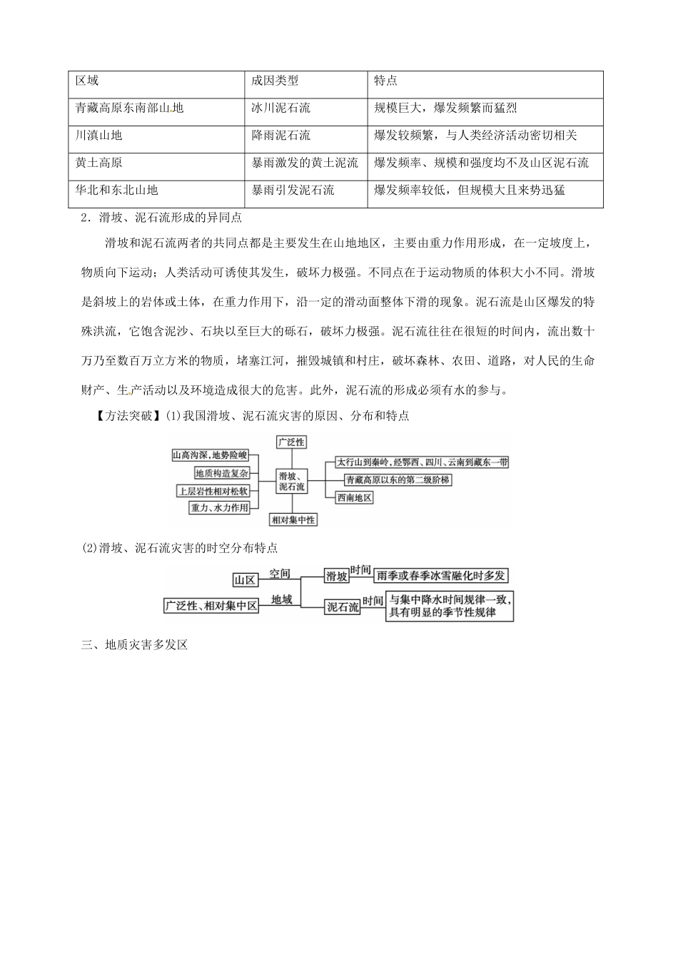 高中地理 2.2 中国的地质灾害导学案 新人教版选修5_第3页