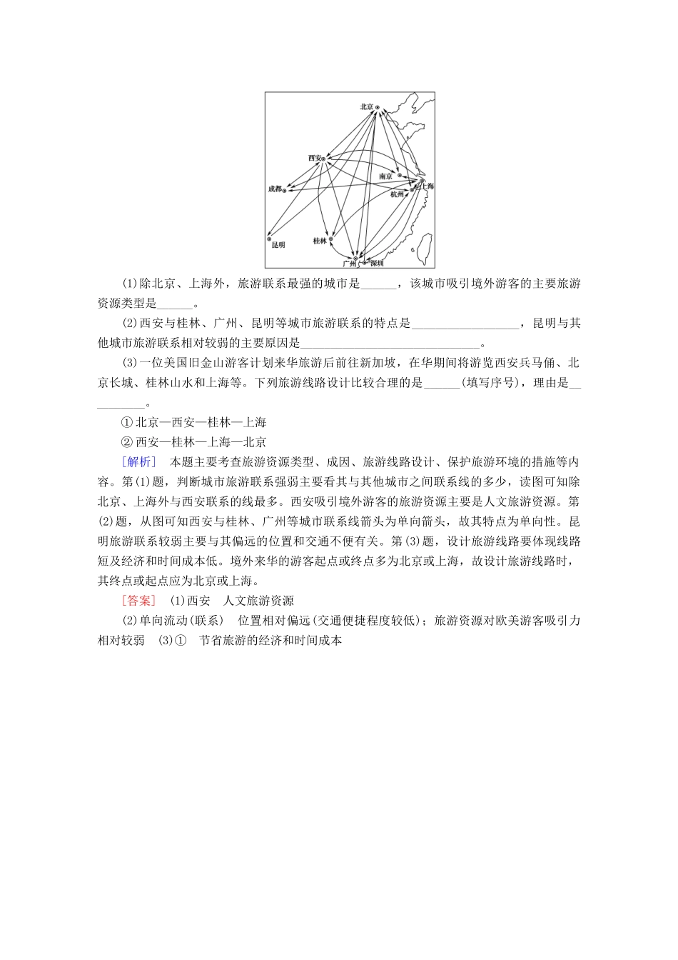 高中地理 第2单元 旅游景观欣赏与旅游活动设计单元小结与测评学案 鲁教版选修3-鲁教版高二选修3地理学案_第3页