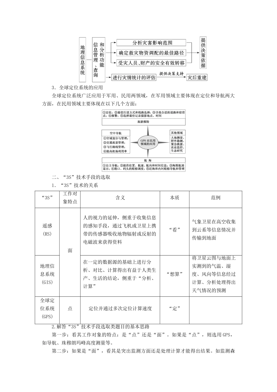 高中地理 第三单元 区域资源、环境与可持续发展 小专题大智慧 “3S”技术的判断及应用教学案 鲁教版必修3-鲁教版高二必修3地理教学案_第2页