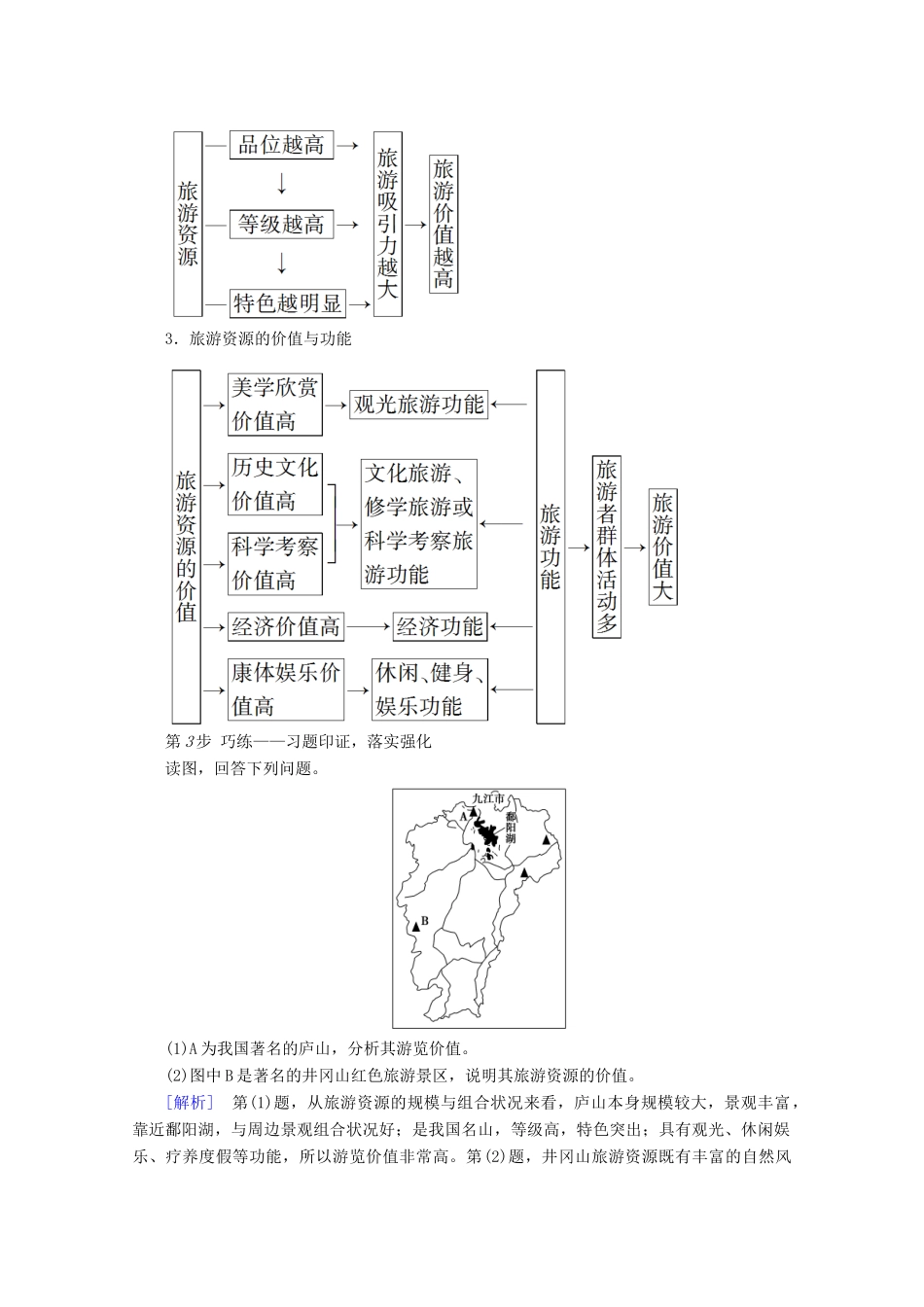高中地理 第3单元 旅游资源评价与旅游规划 第1节 旅游资源评价学案 鲁教版选修3-鲁教版高二选修3地理学案_第3页