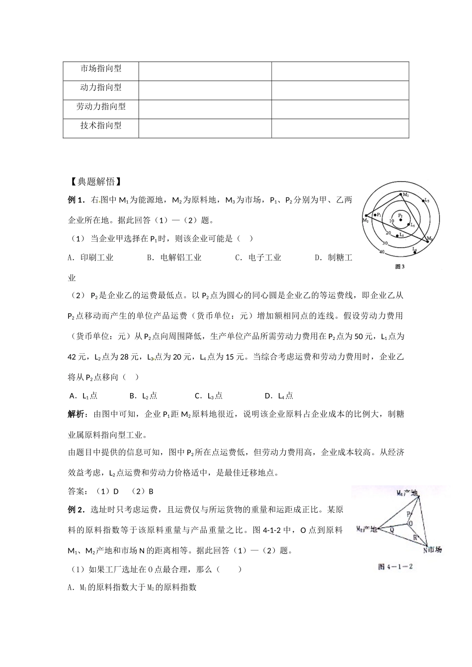 高中地理 第4章第1节《工业的区位因素与区位选择》学案 新人教版必修2_第2页