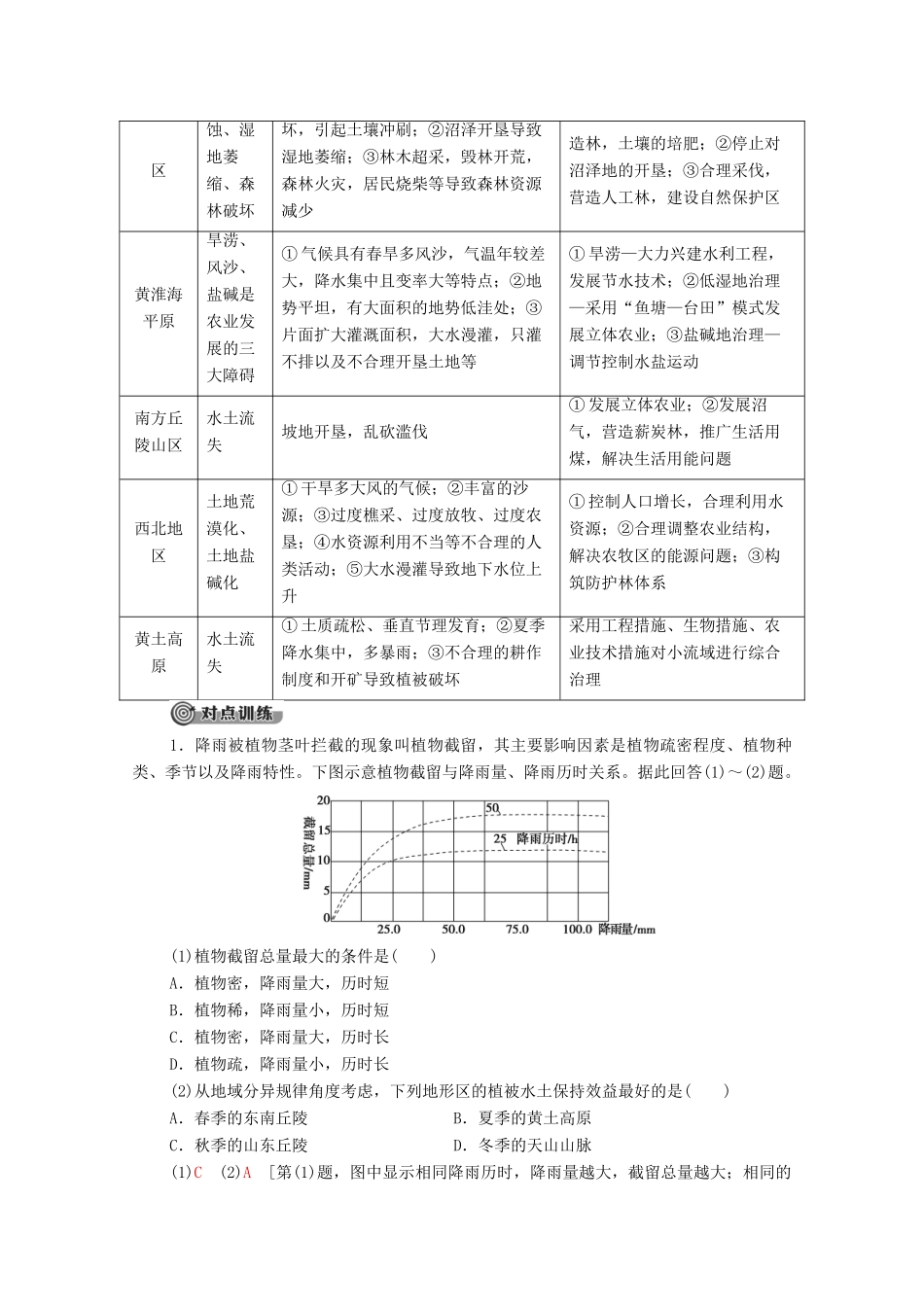 高中地理 第2章 区域可持续发展章末小结与测评学案 湘教版必修3-湘教版高二必修3地理学案_第3页