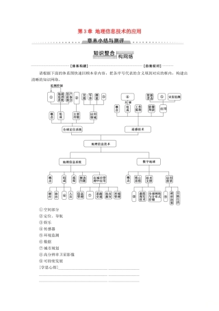 高中地理 第3章 地理信息技术的应用章末综合测评学案 中图版必修3-中图版高二必修3地理学案