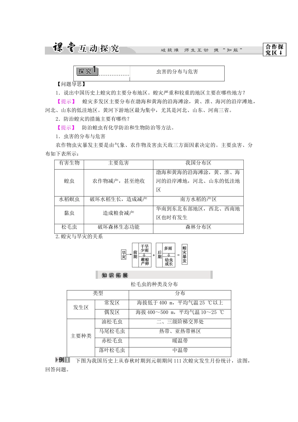 高中地理 第2章 中国的主要自然灾害 第4节 中国的生物灾害学案 中图版选修5-中图版高二选修5地理学案_第3页