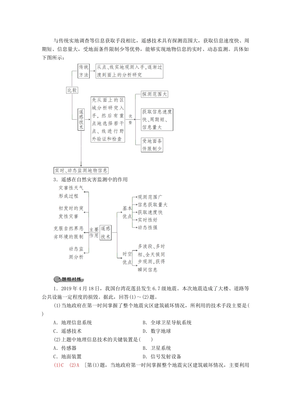 高中地理 第6章 自然灾害 第4节 地理信息技术在防灾减灾中的应用学案 新人教版必修第一册-新人教版高中第一册地理学案_第3页