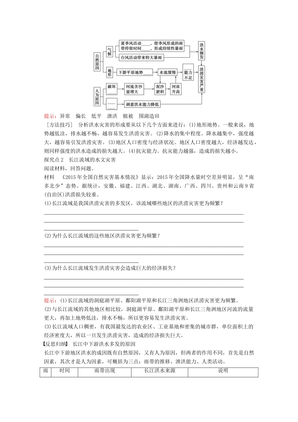 高中地理 第2章 中国的自然灾害 2.3中国的水文灾害教学案 新人教版选修5-新人教版高二选修5地理教学案_第3页