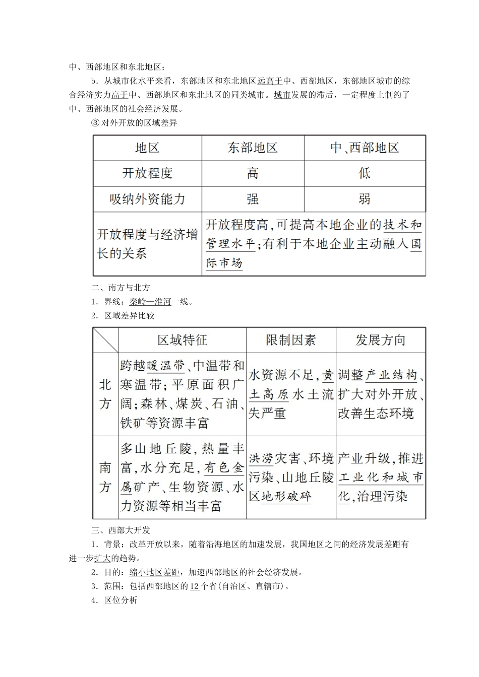 高中地理 第一章 区域地理环境与人类活动 第三节 区域发展差异学案 湘教版必修3-湘教版高二必修3地理学案_第2页