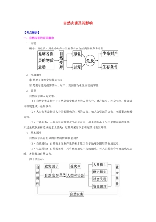 高中地理 第一章 自然灾害概述 自然灾害及其影响学案 湘教版选修5-湘教版高二选修5地理学案
