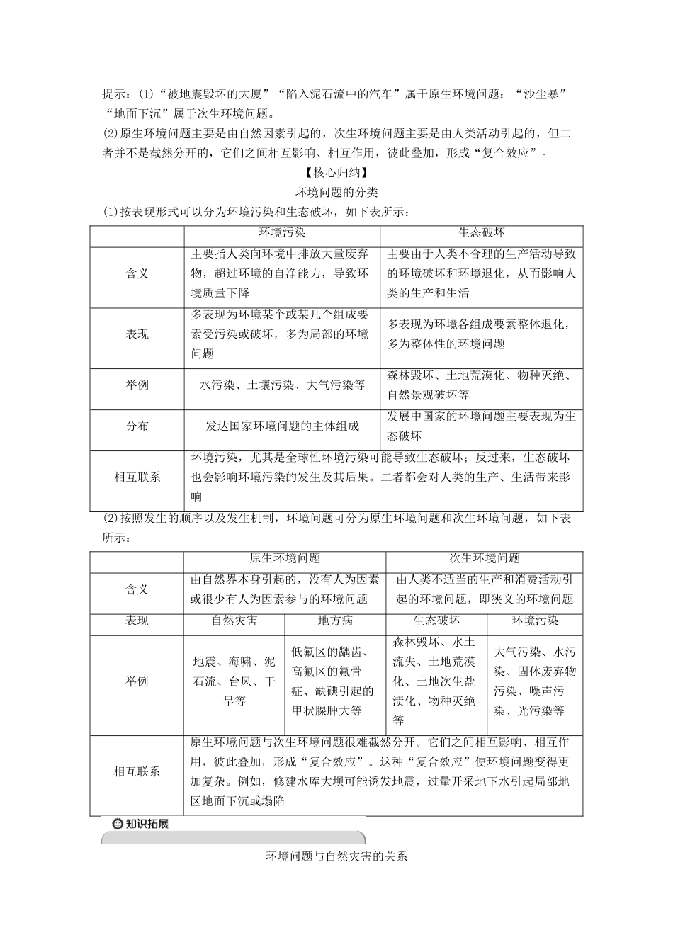 高中地理 第一单元 环境与环境问题 第二节 环境问题及其实质学案 鲁教版选修6-鲁教版高二选修6地理学案_第3页