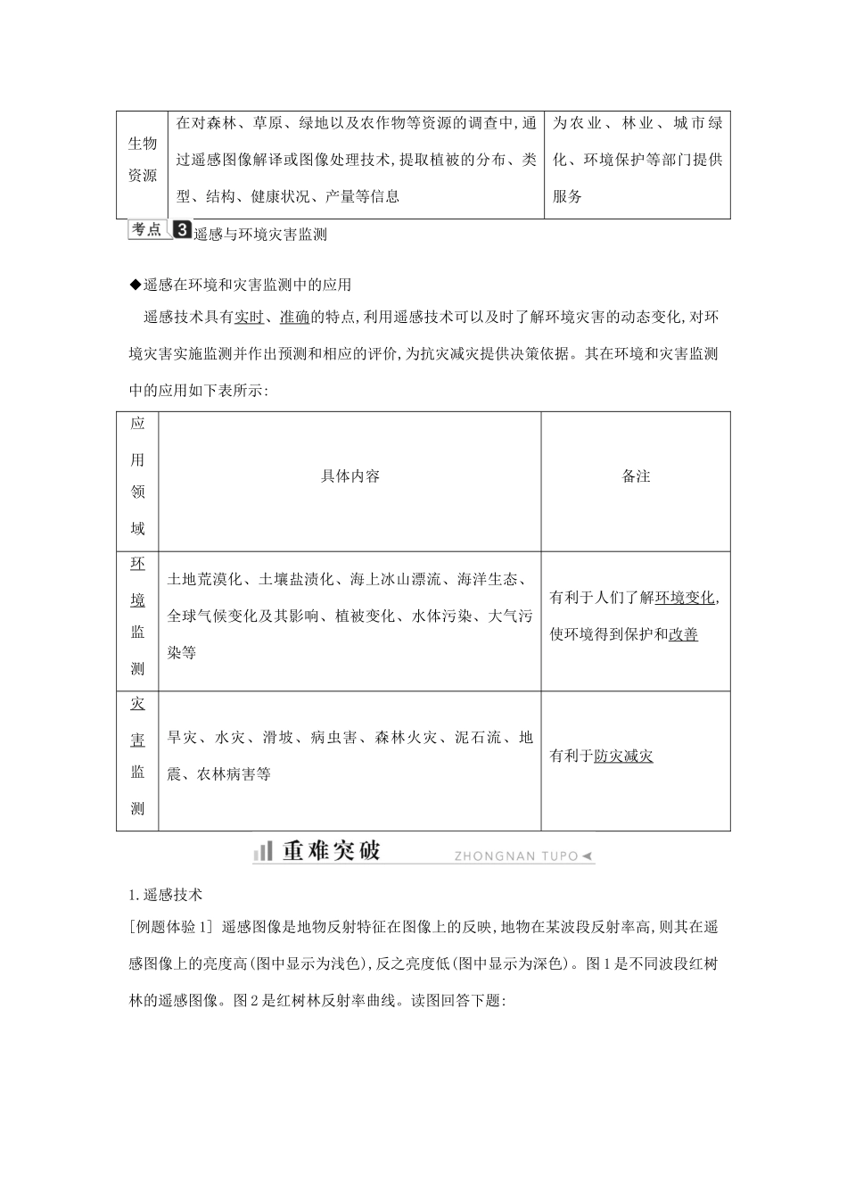 高中地理 第三章 地理信息技术应用 第二节 遥感技术及其应用知识梳理学案 湘教版必修3-湘教版高二必修3地理学案_第3页