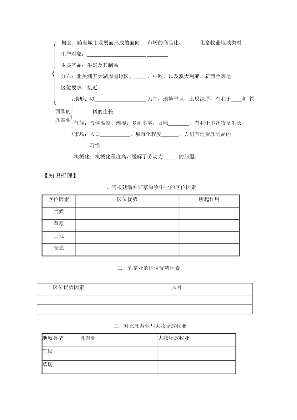 高中地理 第3章第3节《以畜牧业为主的农业地域类型》学案 新人教版人教版必修2_第2页