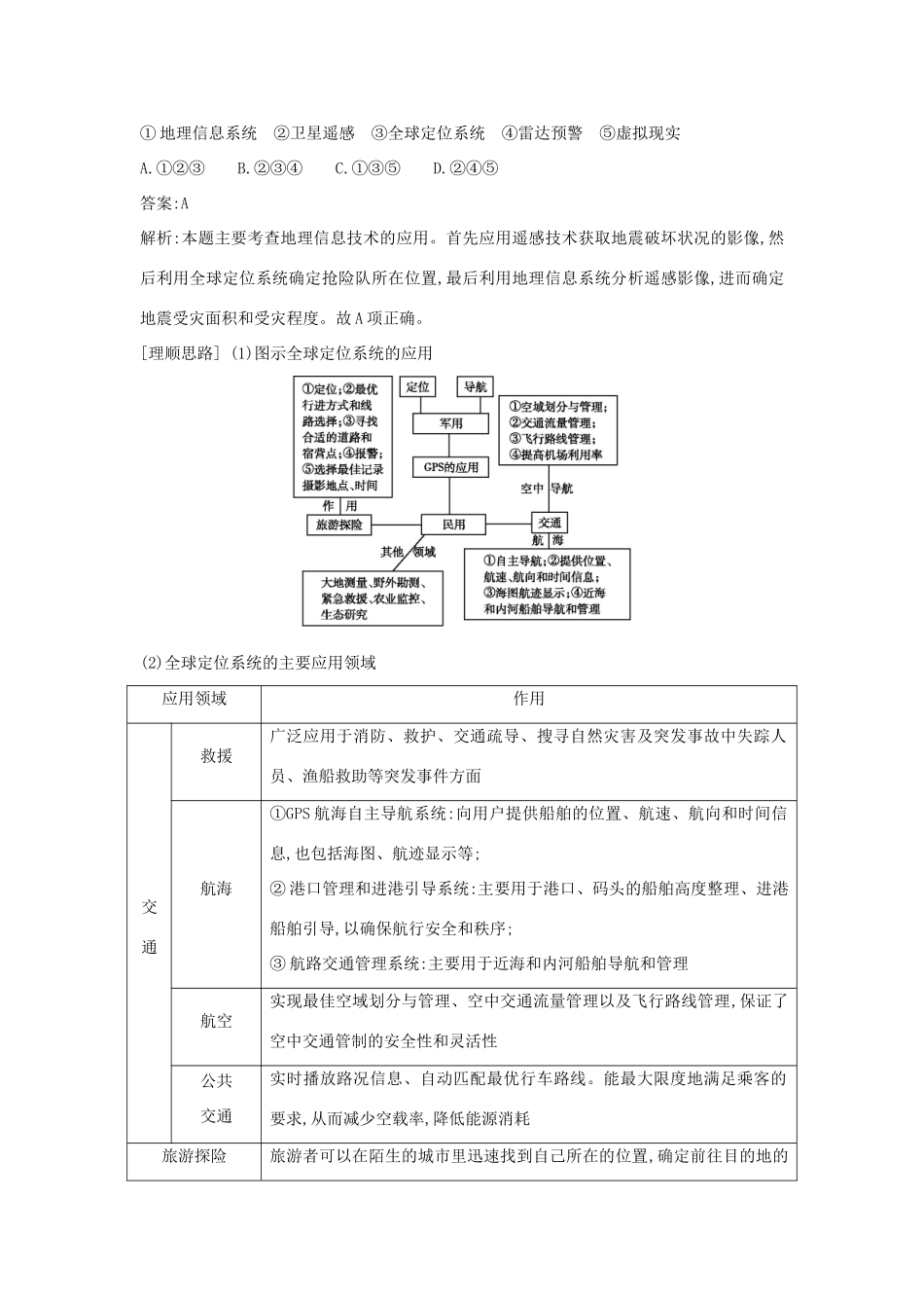 高中地理 第三章 地理信息技术应用 第三节 全球定位系统及其应用知识梳理学案 湘教版必修3-湘教版高二必修3地理学案_第3页