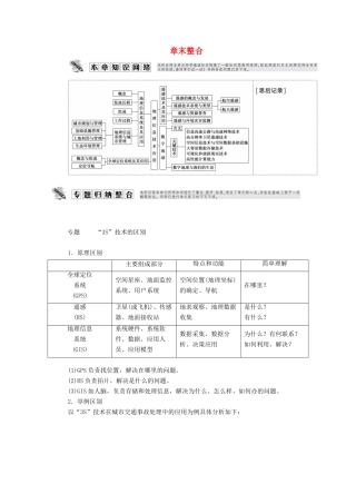 高中地理 第三章 地理信息技术应用 章末整合学案 湘教版必修3-湘教版高二必修3地理学案