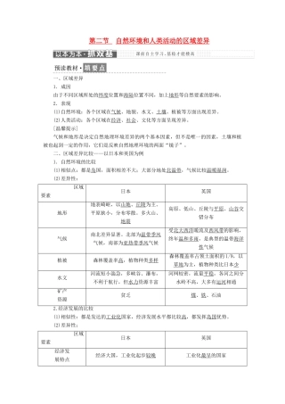 高中地理 第一单元 区域地理环境与人类活动 第二节 自然环境和人类活动的区域差异教学案 鲁教版必修3-鲁教版高二必修3地理教学案