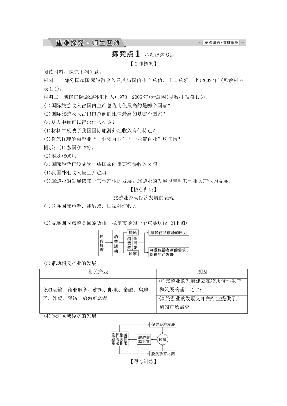 高中地理 第一章 现代旅游及其作用 1.2 现代旅游对区域发展的意义学案（含解析）新人教版选修3-新人教版高二选修3地理学案_第3页