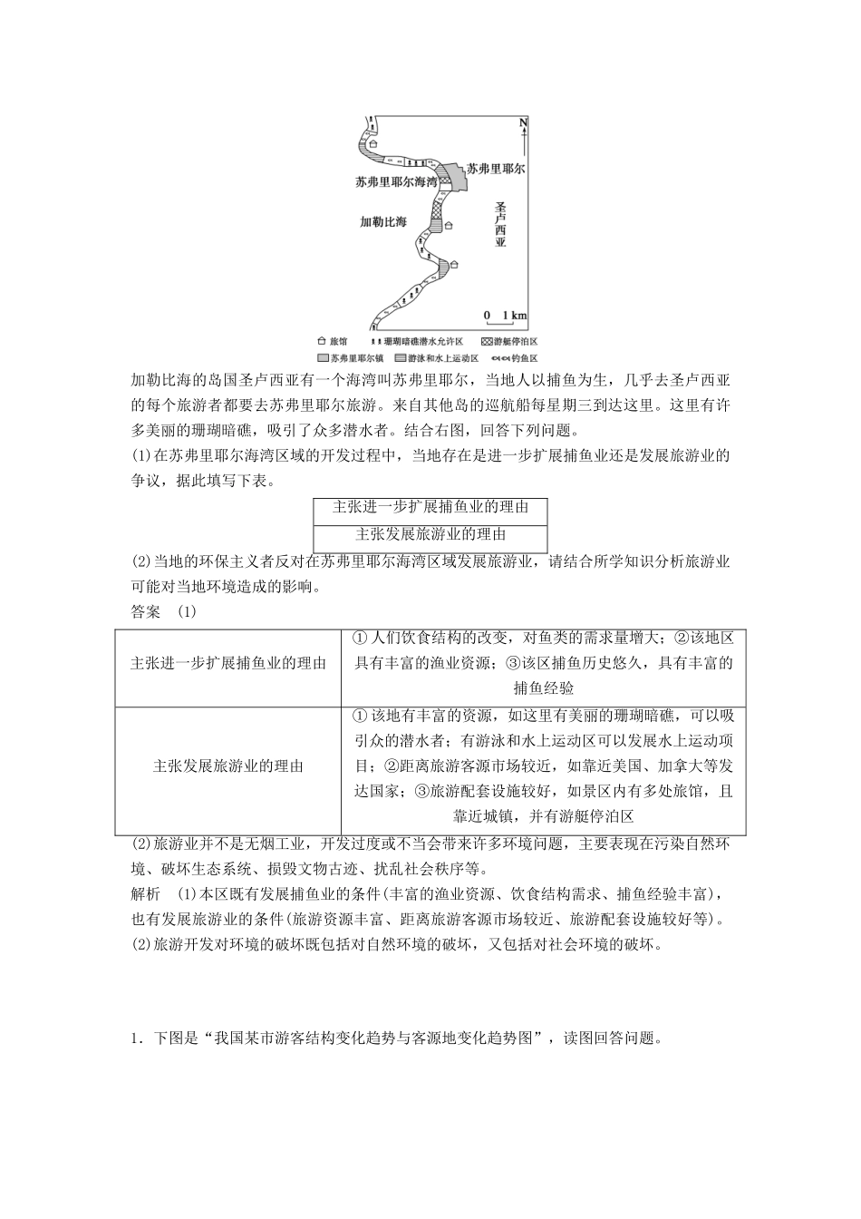 高中地理 第一章 现代旅游及其作用学案 新人教版选修3-新人教版高二选修3地理学案_第3页