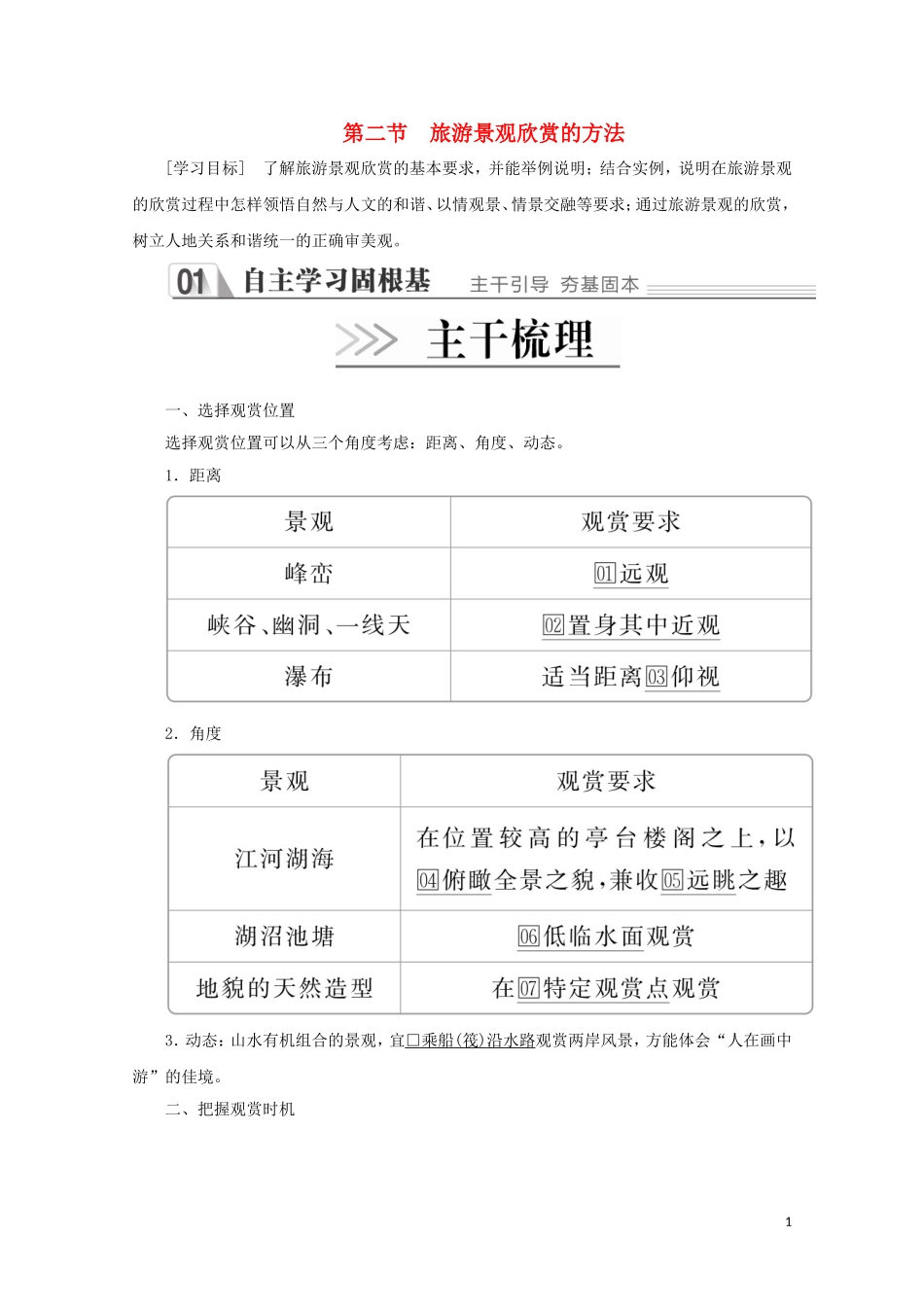 高中地理 第三章 旅游景观的欣赏 第二节 旅游景观欣赏的方法教学案 新人教版选修3-新人教版高二选修3地理教学案_第1页
