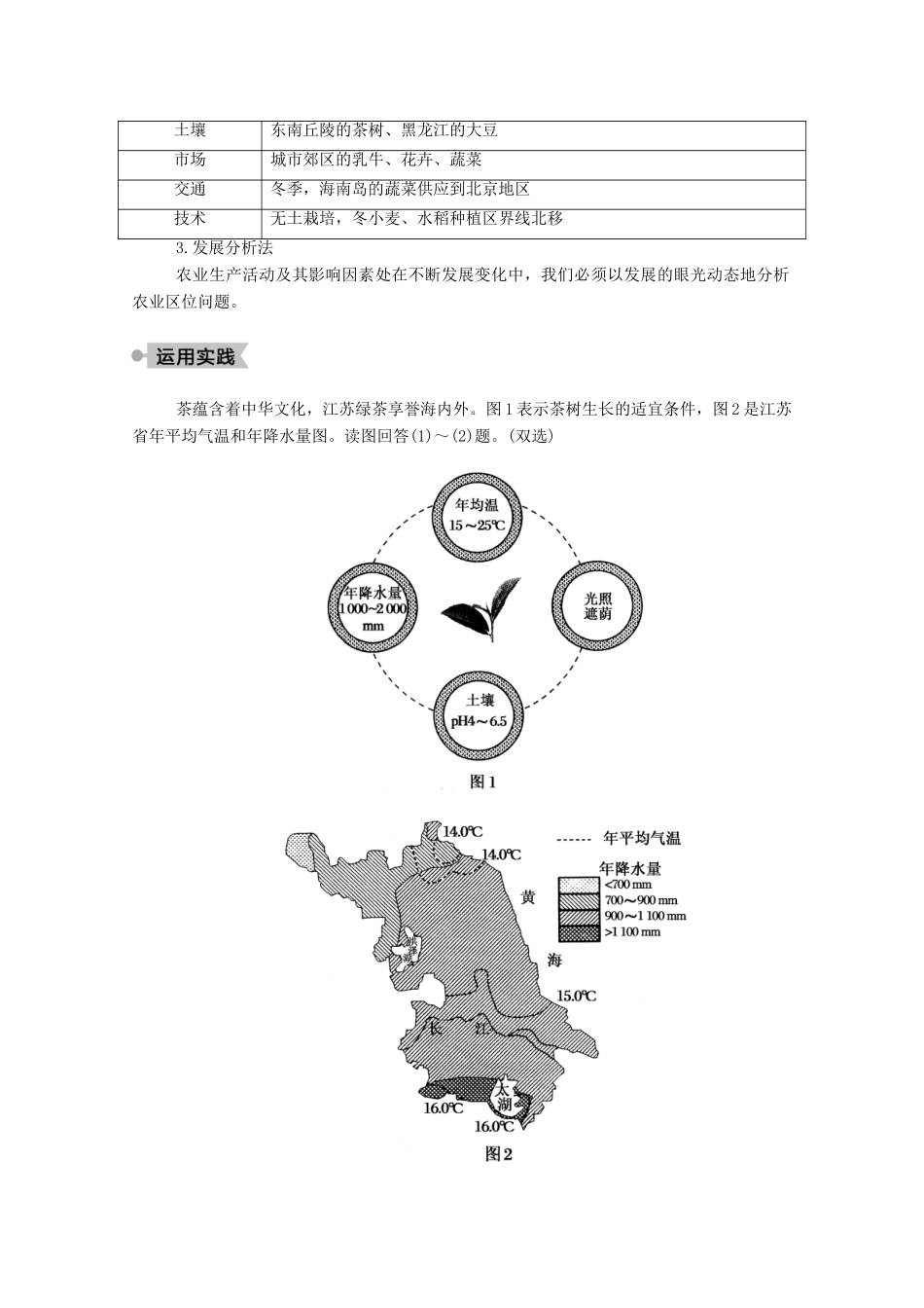 高中地理 第三章 农业地域的形成与发展 章末知识整合学案 新人教版必修2-新人教版高中必修2地理学案_第3页