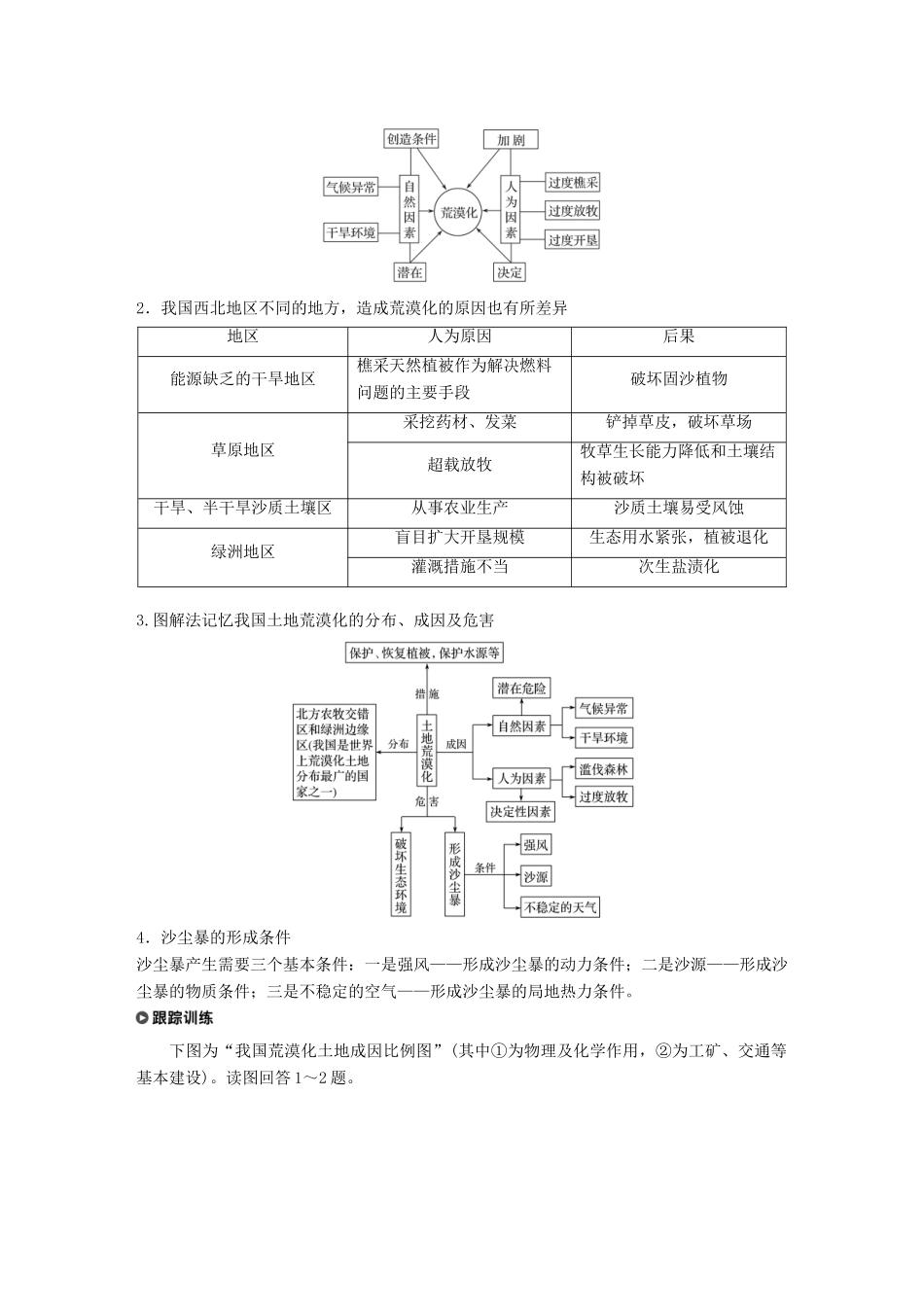 高中地理 第三章 生态环境保护 第二节 主要的生态环境问题 课时2 土地荒漠化、生物多样性减少学案 湘教版选修6-湘教版高二选修6地理学案_第3页