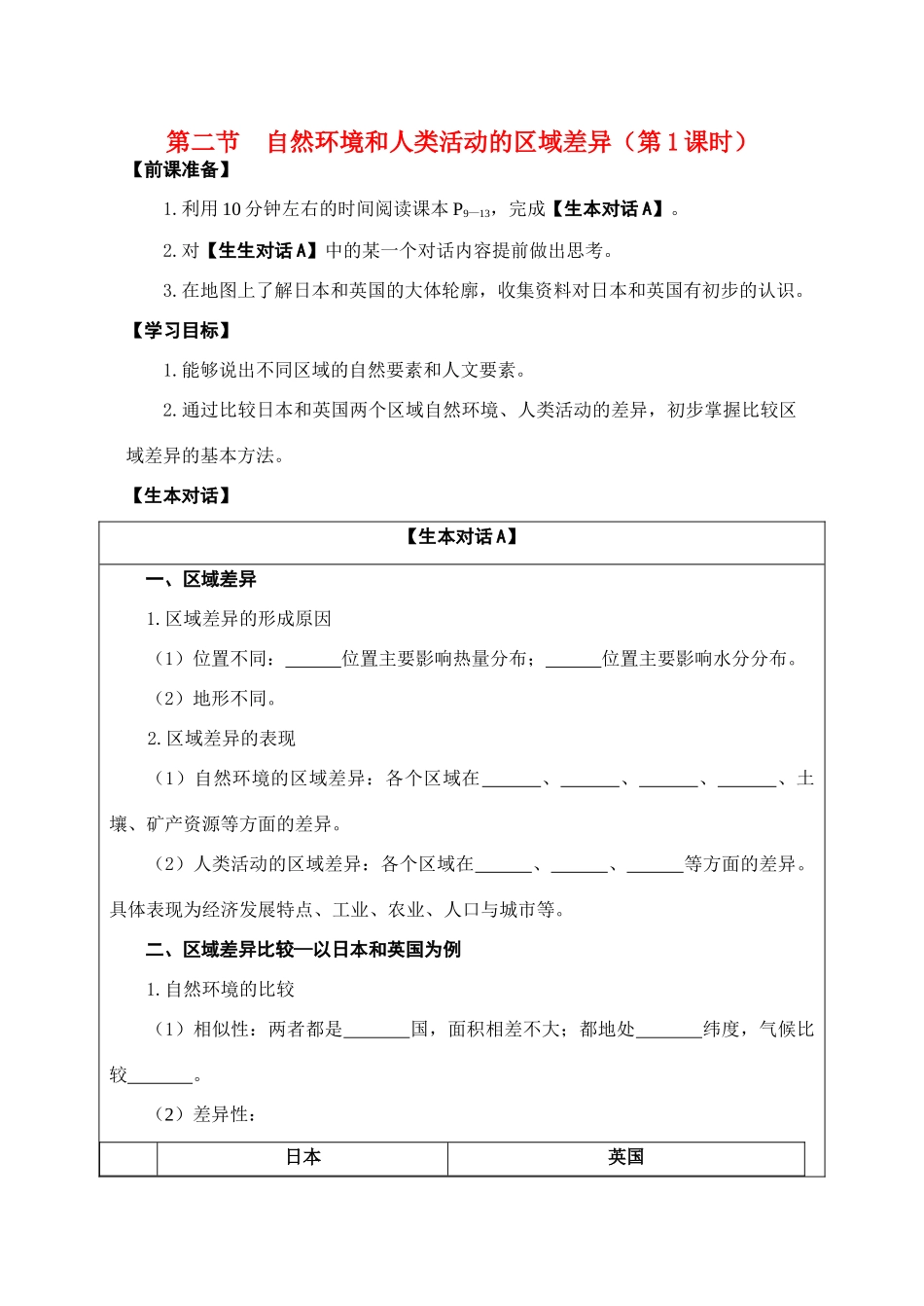 高中地理 第二节 自然环境和人类活动的区域差异（第1课时） 鲁教版必修3_第1页