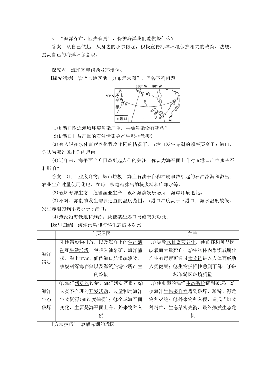 高中地理 第六章 第二节 海洋环境问题与环境保护学案 新人教版选修2-新人教版高二选修2地理学案_第2页