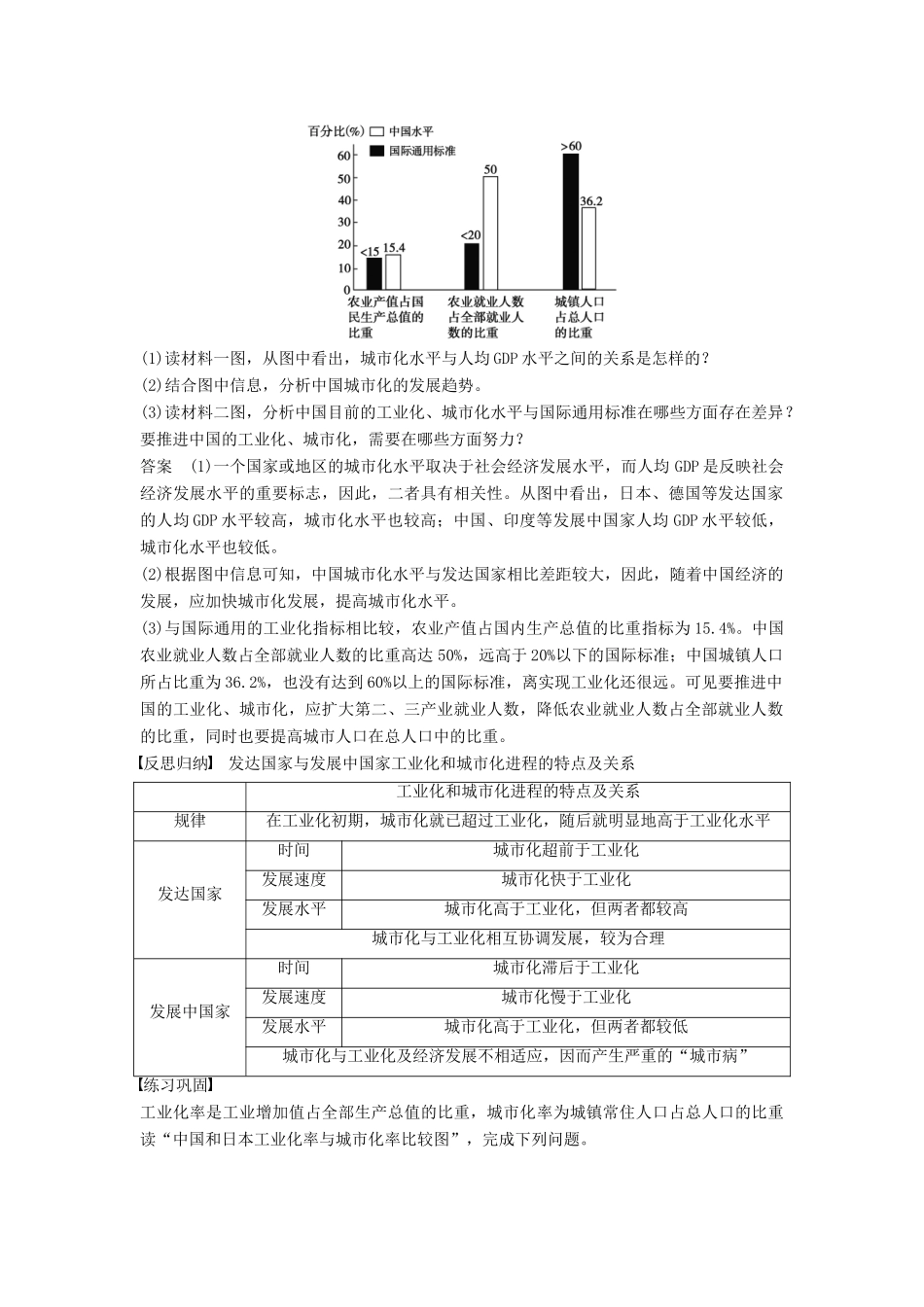高中地理 第二章 第五节 中国江苏省工业化和城市化的探索学案 中图版必修3-中图版高二必修3地理学案_第2页