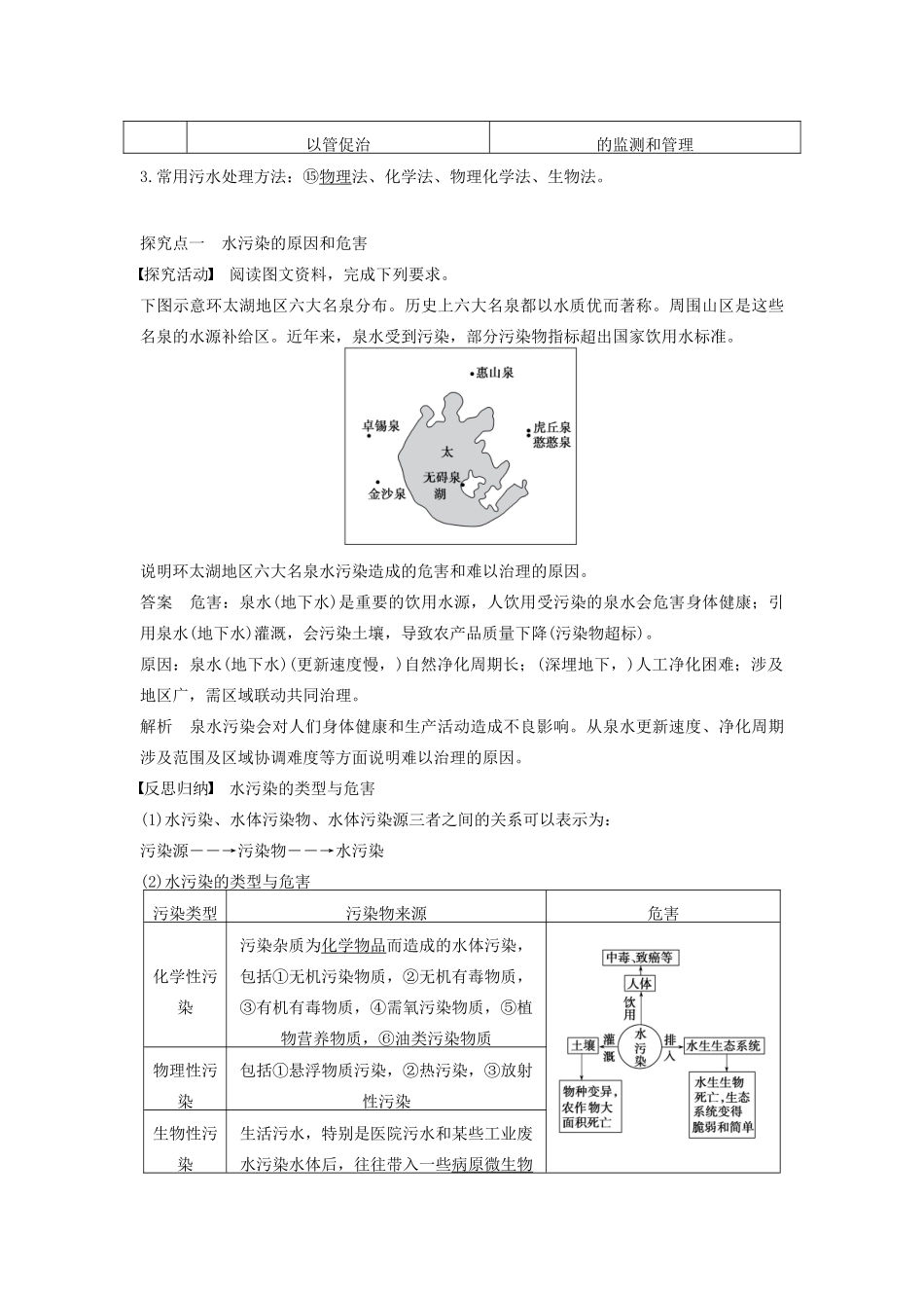 高中地理 第四章 第一节 水污染及其防治学案 湘教版选修6-湘教版高中选修6地理学案_第2页